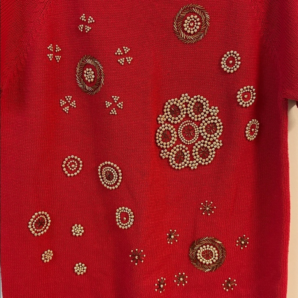 Vintage Climax by Sacha Christmas knit Sweater with Embellishments size L - Picture 4 of 5